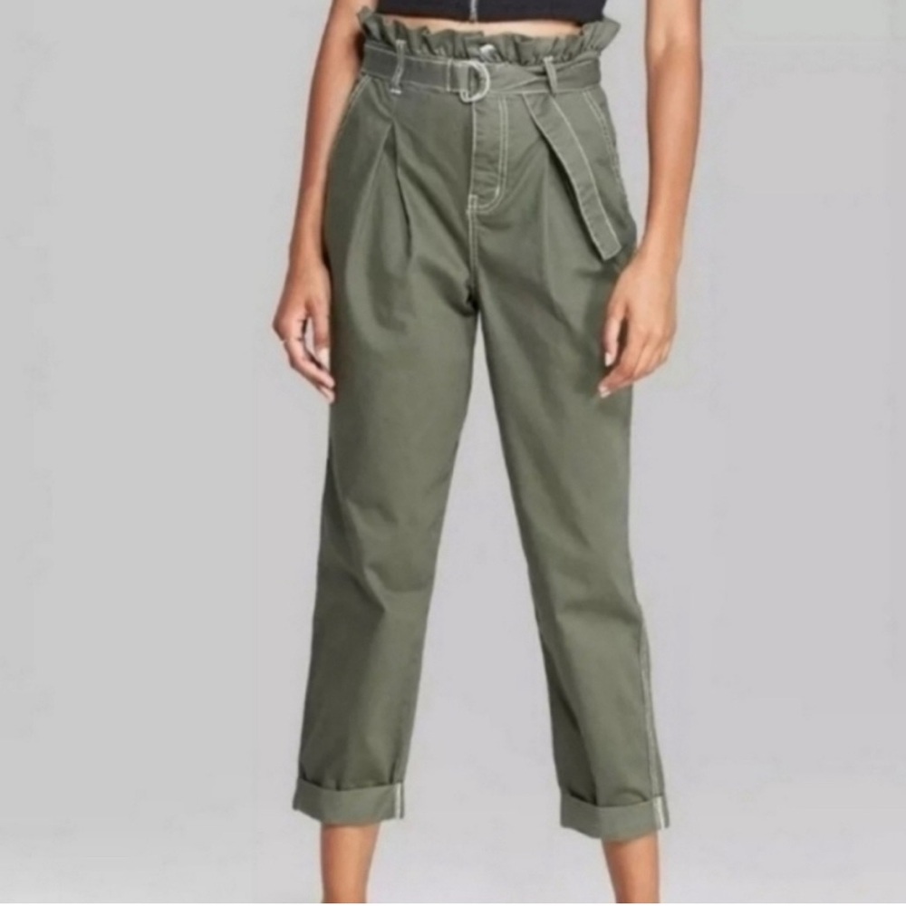 OlivePaperbag Chinos with Belt